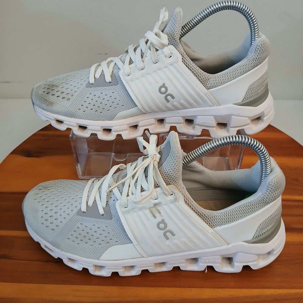 On Cloudswift 3 Womens 8 Grey White Running Shoes Sneakers 41.99579